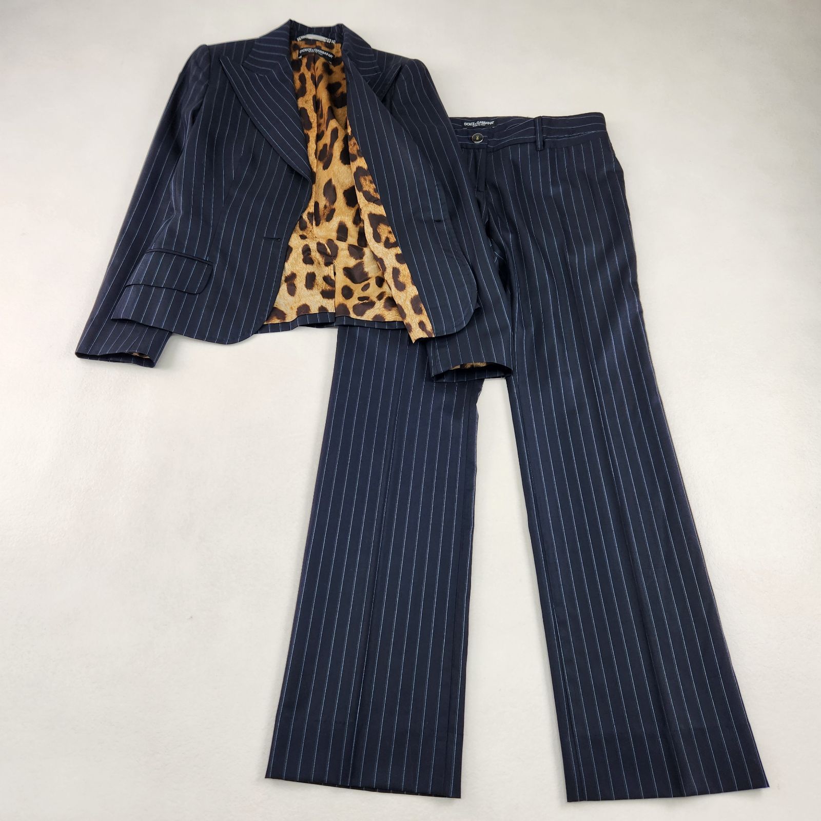 DOLCE&GABBANA スーツ ドルチェ＆ガッパーナ レオパード ストライプ 40/38 L相当