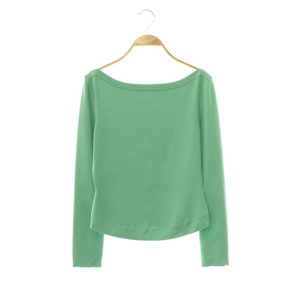 デイジーリンフォクシー DAISY LIN For FOXEY Prima Donna ニットトップス カットソー ボートネック 長袖 40 ライトグリーン 06200 /CX ■OS ■SH