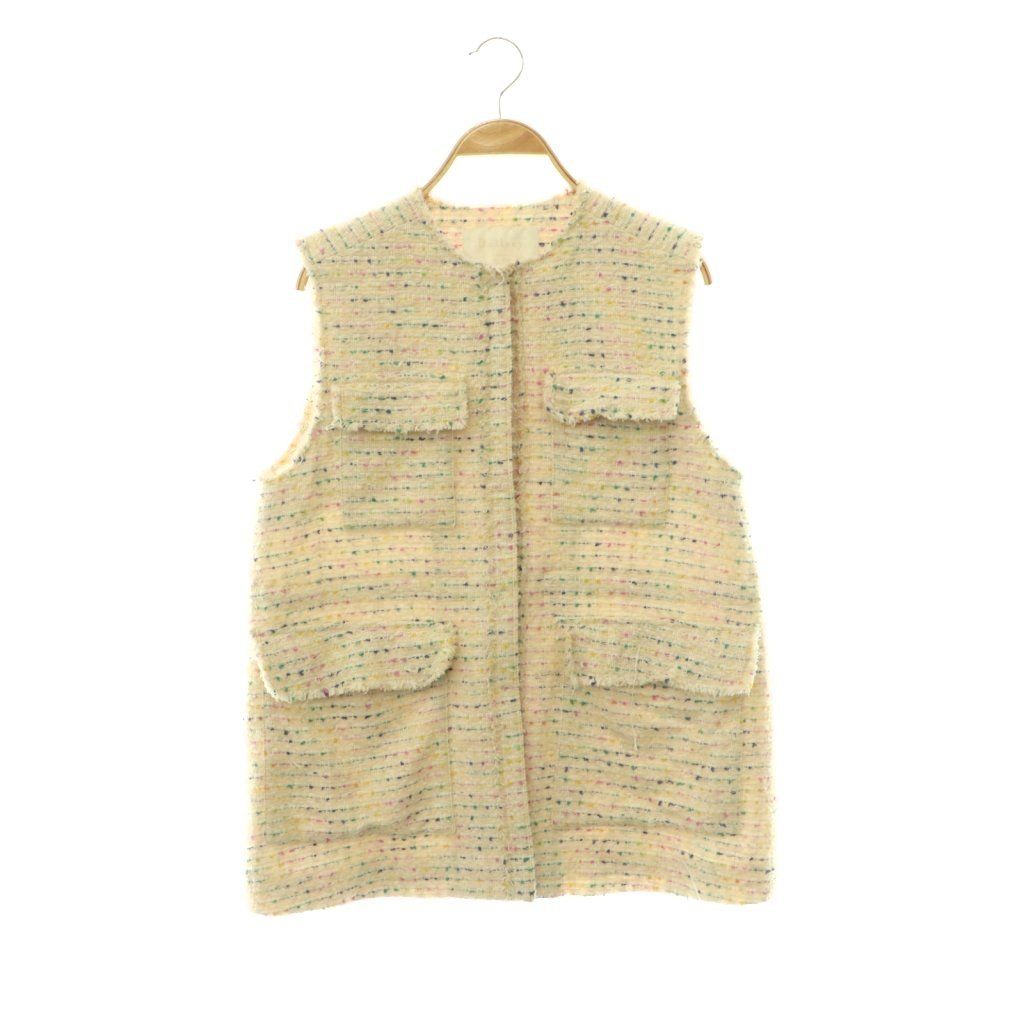 ボールジー BALLSEY トゥモローランド 24AW カラフルフラッグツイード 4ポケットジレ ベスト 36 ベージュ マルチカラー /CX ■OS