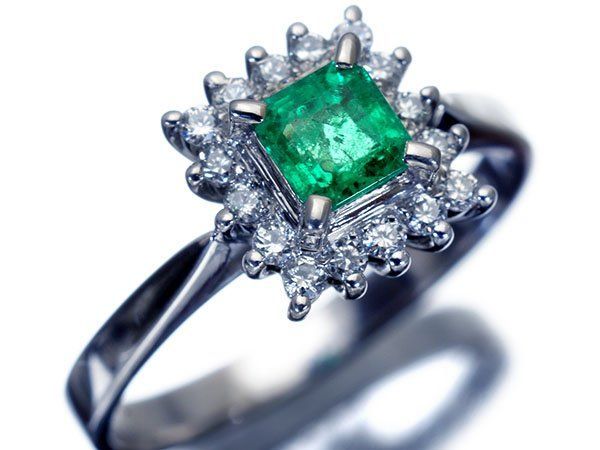 【ジュエリー極】上質エメラルドグリーン煌く！上質天然エメラルド0.35ct＆ダイヤモンド0.19ct 高級Pt950リング h8562kg【送料無料】