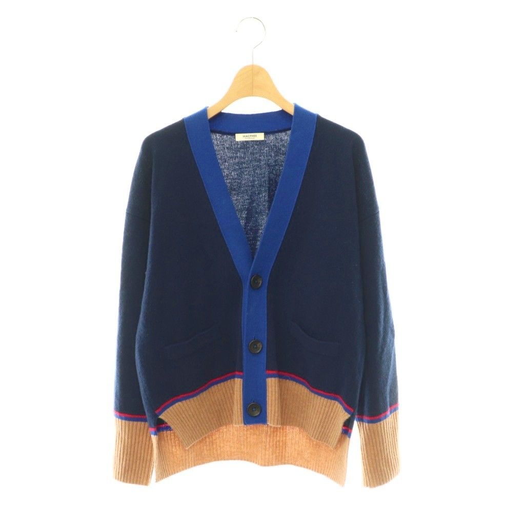 マカフィー MACPHEE トゥモローランド 25AW NZ LAMBS Vネックカーディガン ニット S 紺 ネイビー マルチカラー 12-02-54-02205 /CX ■OS
