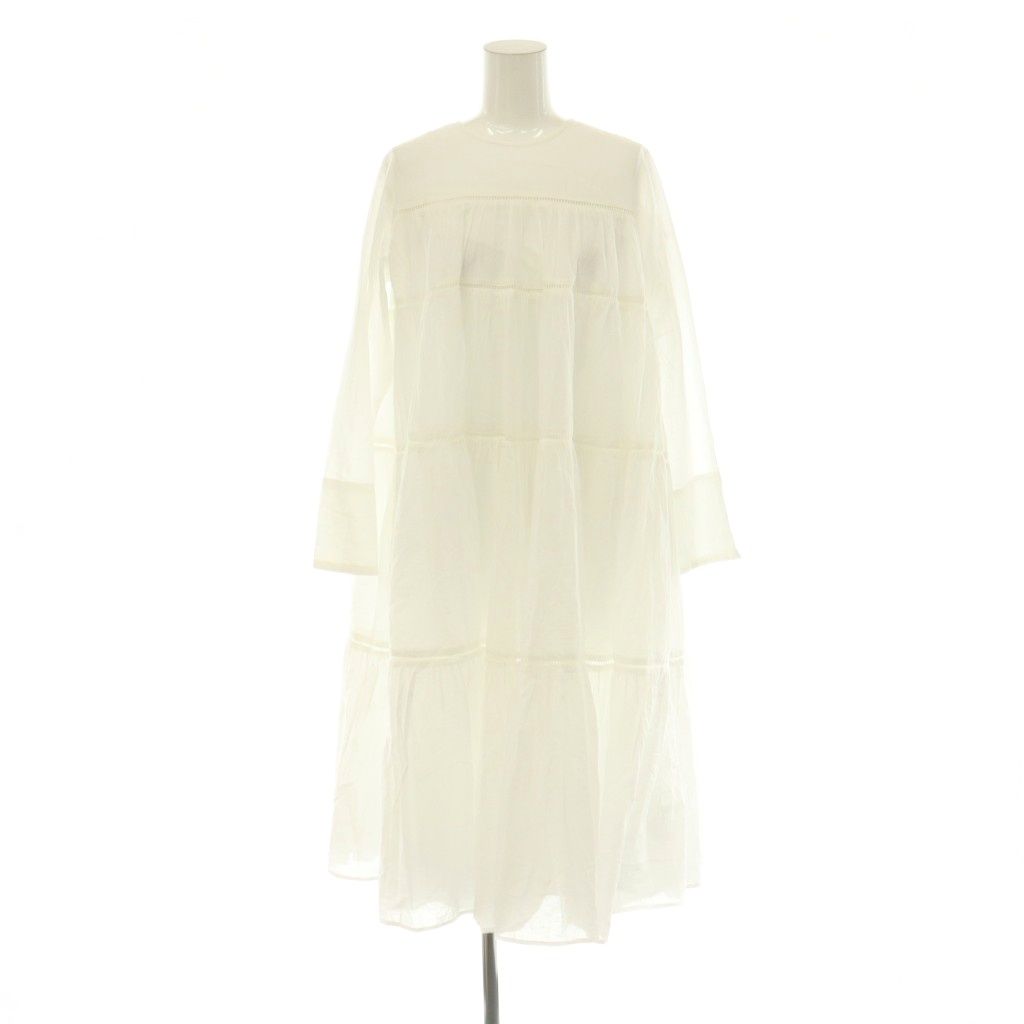 ヌキテパ NE QUITTEZ PAS! Cotton Voile Tiered Middle Length Dress ワンピース ティアード ホワイト /ES ■OS ■S