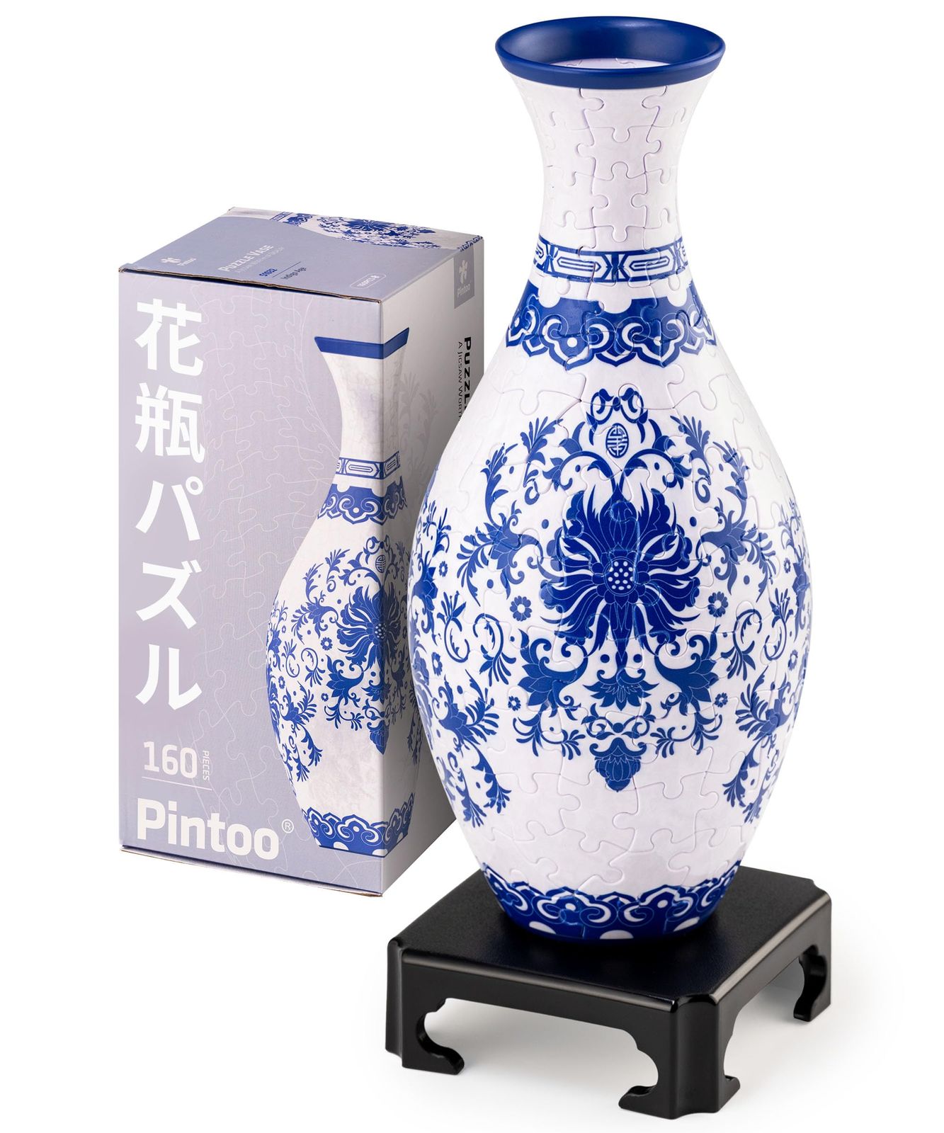 ピントー(Pintoo) 160ピース 3D立体花瓶パズル【インディゴ時代】(11X11x24cm)生け花 水栽培可能 プレゼント インテリア[S1032]/ 44baa5cd