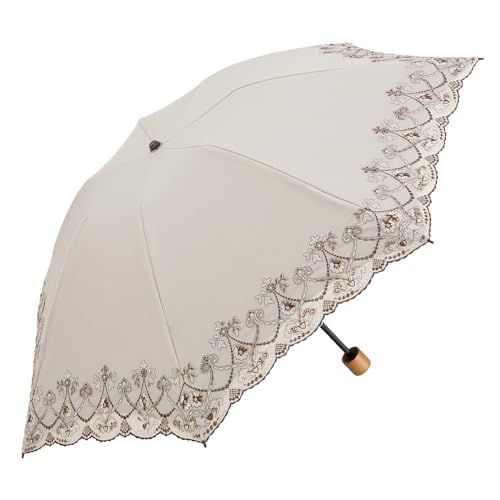 [シノワズリーモダン]日傘 完全遮光 UVカット 折りたたみ傘 傘 晴雨兼用 遮光率100% UVカット率100％ 遮熱 逃熱 マーブル 刺繍 涼しい かわいい きれい 軽量 母の日 ギフト/ e8a2fce6