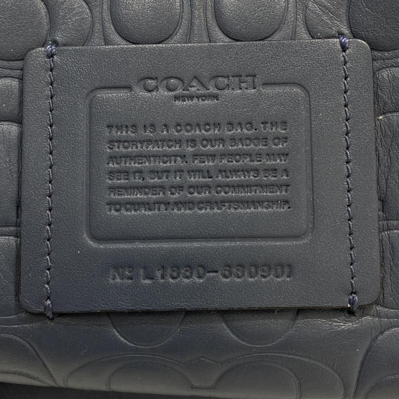 【中古】COACH シグネチャー エンボスバックパック ブルー L1880-680901 コーチ[24]