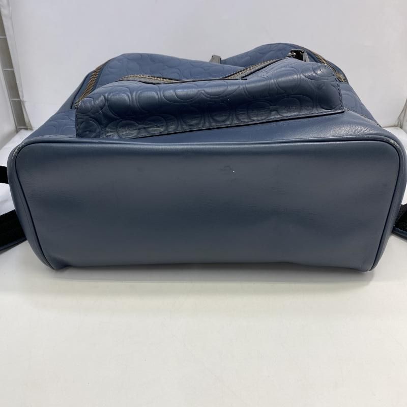 【中古】COACH シグネチャー エンボスバックパック ブルー L1880-680901 コーチ[24]