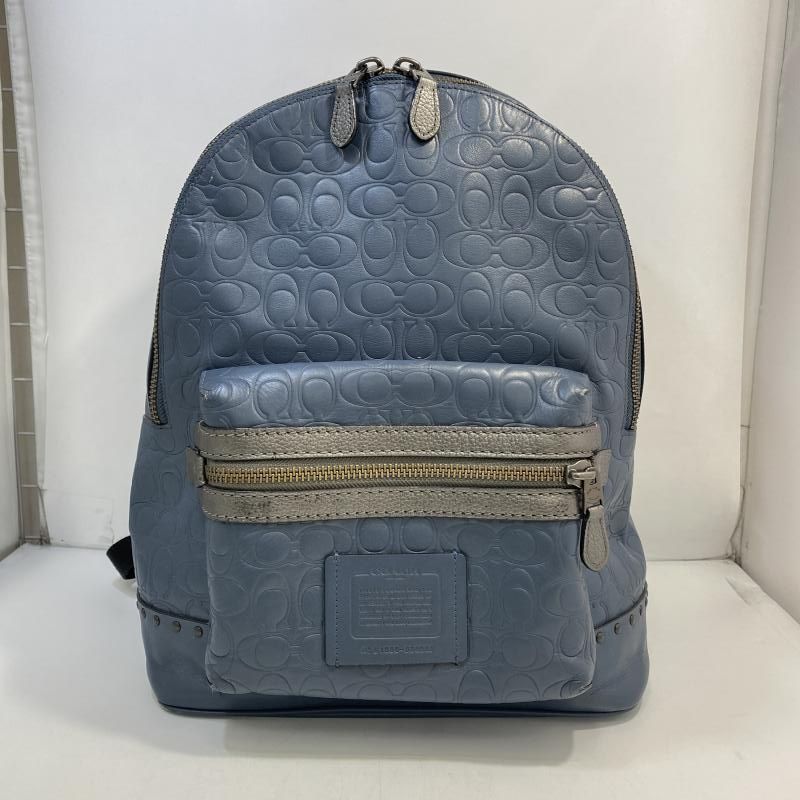【中古】COACH シグネチャー エンボスバックパック ブルー L1880-680901 コーチ[24]