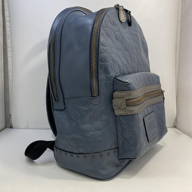 【中古】COACH シグネチャー エンボスバックパック ブルー L1880-680901 コーチ[24]