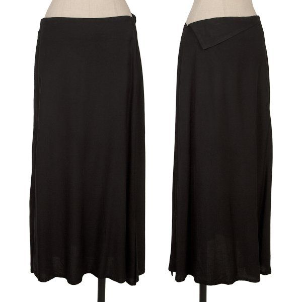 ヨウジヤマモト ノアールYohji Yamamoto NOIR レーヨンドレープスカート 黒1