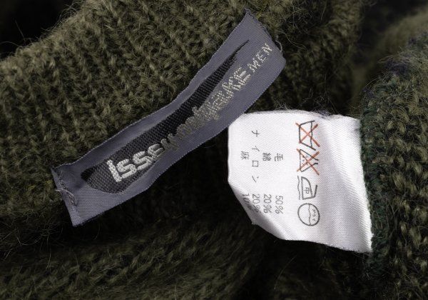 イッセイミヤケ メンISSEY MIYAKE MEN まだら柄織りニットセーター カーキ黒F イッセイミヤケ メンISSEY MIYAKE MEN まだら柄織りニットセーター カーキ黒F