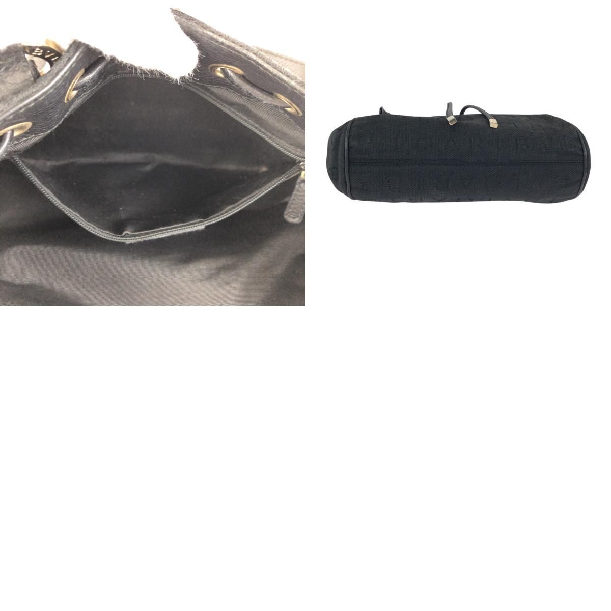 BVLGARI ブルガリ ロゴマニア ブラック 黒 ゴールド金具 キャンバス