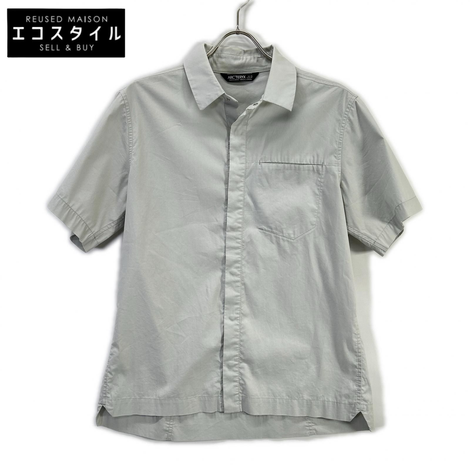 ARC'TERYX アークテリクス 19496 グレー ストライプ a2b SS ポロシャツ