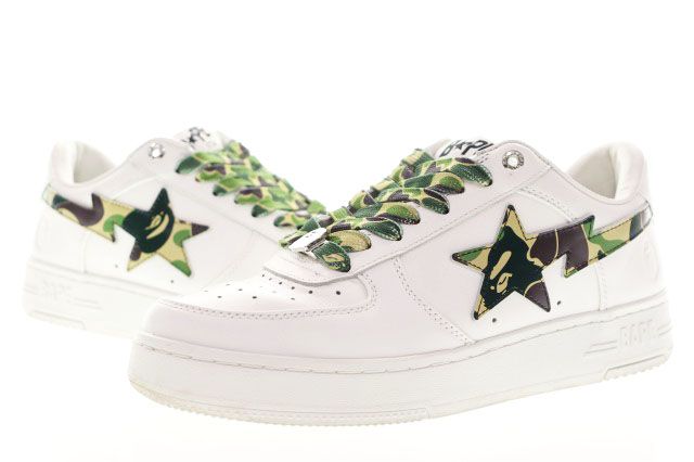 アベイシングエイプ A BATHING APE ABC CAMO BAPE STA GREEN 27.5cm カモ ベイプ スタ 迷彩柄 スニーカー グリーン 【ブランド古着ベクトル】【中古】▲■260606