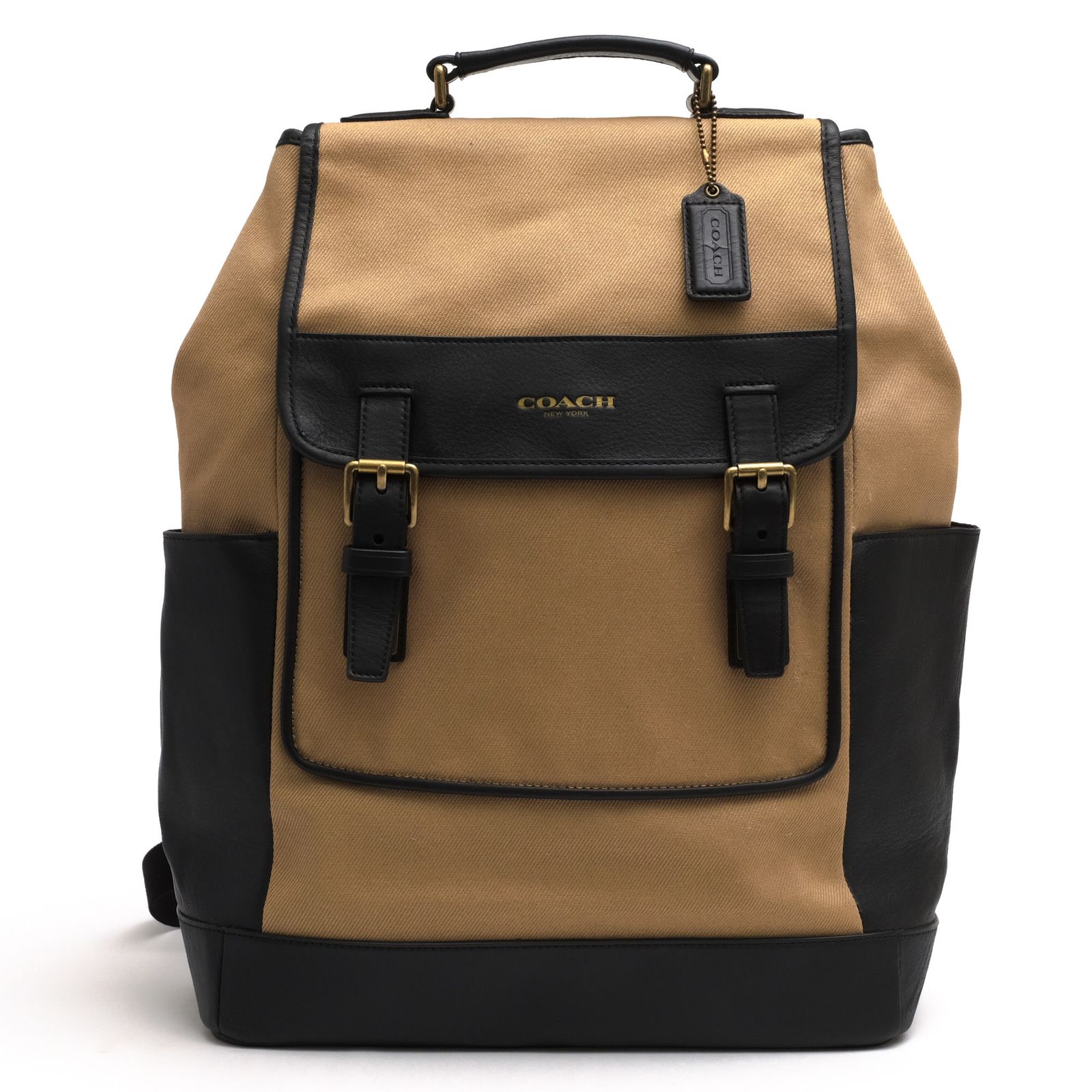 コーチ/COACH リュック バッグ バックパック メンズ 男性 男性用 コットン 綿 キャンバス レザー 革 ベージュ F71381 Essex Canvas Backpack バックパック デイパック