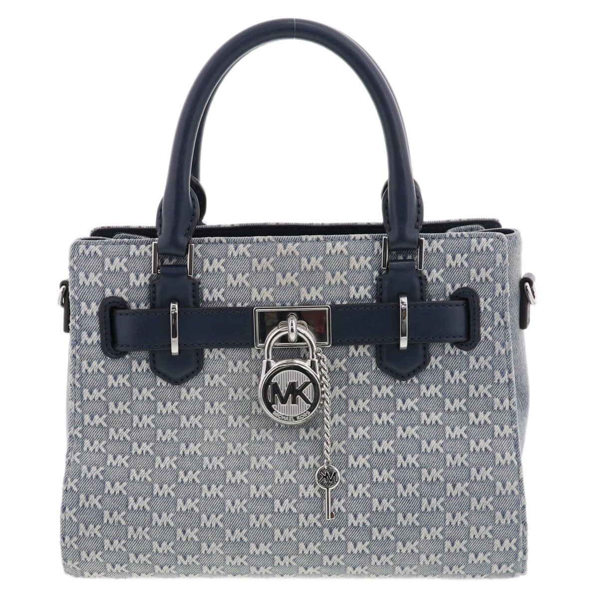 Michael Kors マイケルコース ハミルトン サッチェル スモール デニム ハンドバッグ 35T4SHMS1C レディース デニム レザー ブルー ネイビー 中古