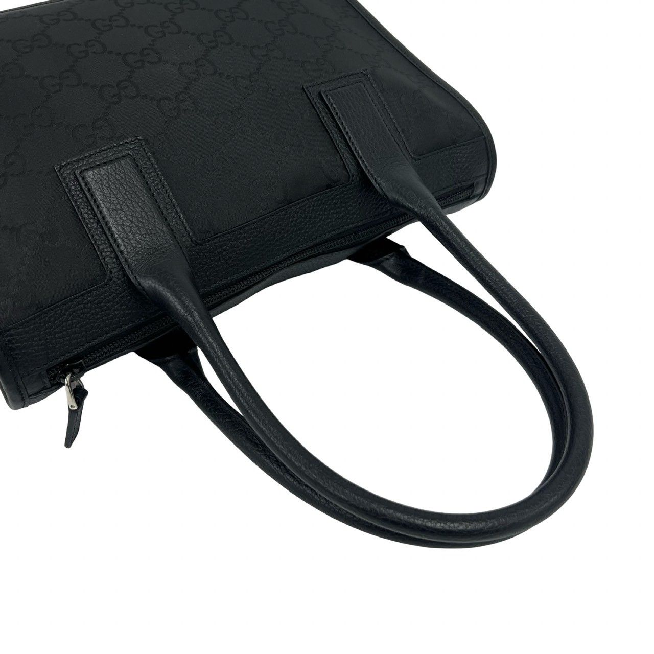 未使用保管品 袋付き GUCCI グッチ GG ロゴ 柄 キャンバス レザー 本革