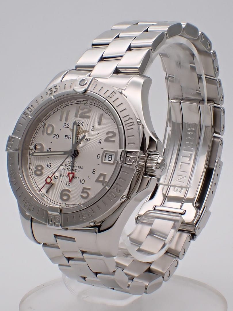BREITLING ブライトリング メンズウォッチ エアロマリン コルトGMT A311G67PRS A32350 SS 自動巻 シルバーダイヤル 仕上げ済 中古A 【送料無料】 B-2364【質屋出品】 BREITLING ブライトリング メンズウォッチ エアロマリン コルトGMT