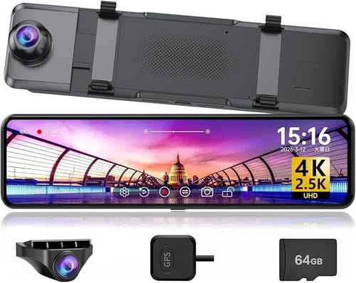 Changer ドライブレコーダー ミラー型 【前方4K／後方2.5K&伸縮式フロントカメラ&ズーム機能】 11インチ 右カメラ GPS搭載 超鮮明夜間撮影 170°広角 ドラレコ 前後カメラ 上下画像+左右反転可 ガイドライン角度調整可 2 3d38b70d