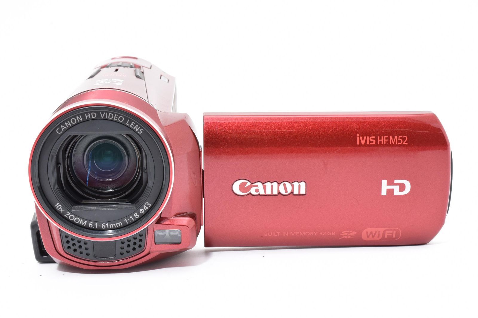 外観美品・完動品】Canon iVIS HF M52 レッド 32GB内蔵 Wi-Fi デジタル