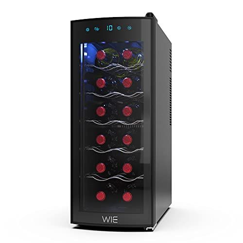 WIE ワインセラー 12本収納 省エネ エコ 振動抑制 恒温保湿 安定性能 【PSE安全認証+3層紫外線UVカット強化グラス】 コンパクトモデル 日本チップ ワインクーラー 缶ビール 日本酒保存 温度設定 家庭業務用Ju 3a108c78