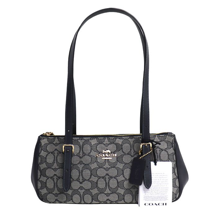 COACH コーチ アッシャー ショルダーバッグ グレー/ネイビー CBJ03 IMX1X アウトレット レディース 中古 美品