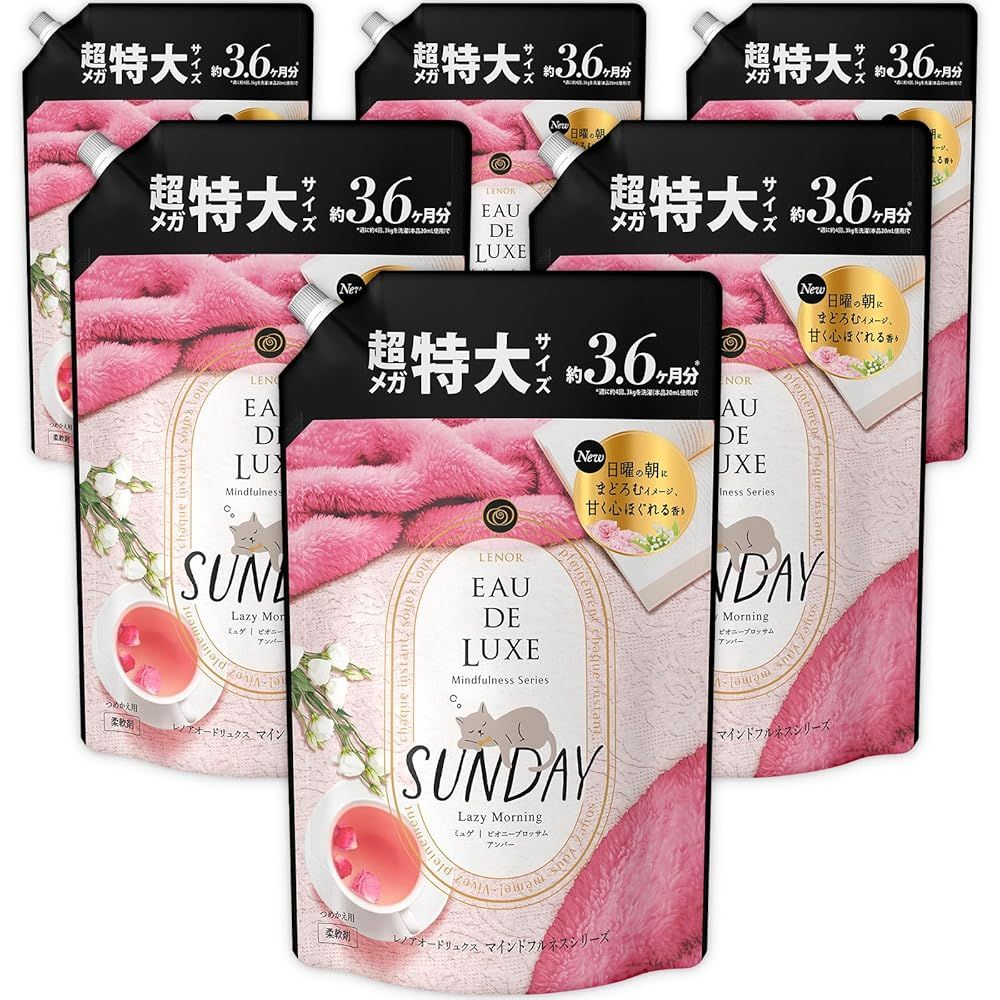 レノア オードリュクス 柔軟剤 マインドフルネスシリーズ サンデー 詰め替え 1,360mL×6袋 [ケース品]