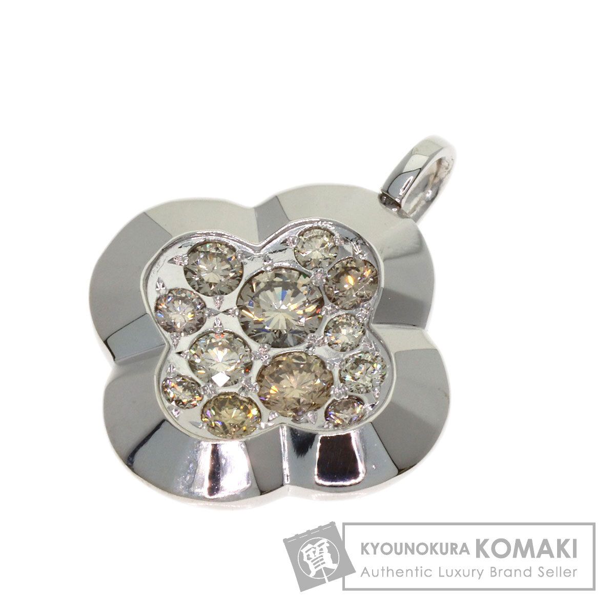Kashikey カシケイ アンフォゲタブル モチーフ ブラウン ダイヤモンド ペンダントトップ K18WG レディース [中古]