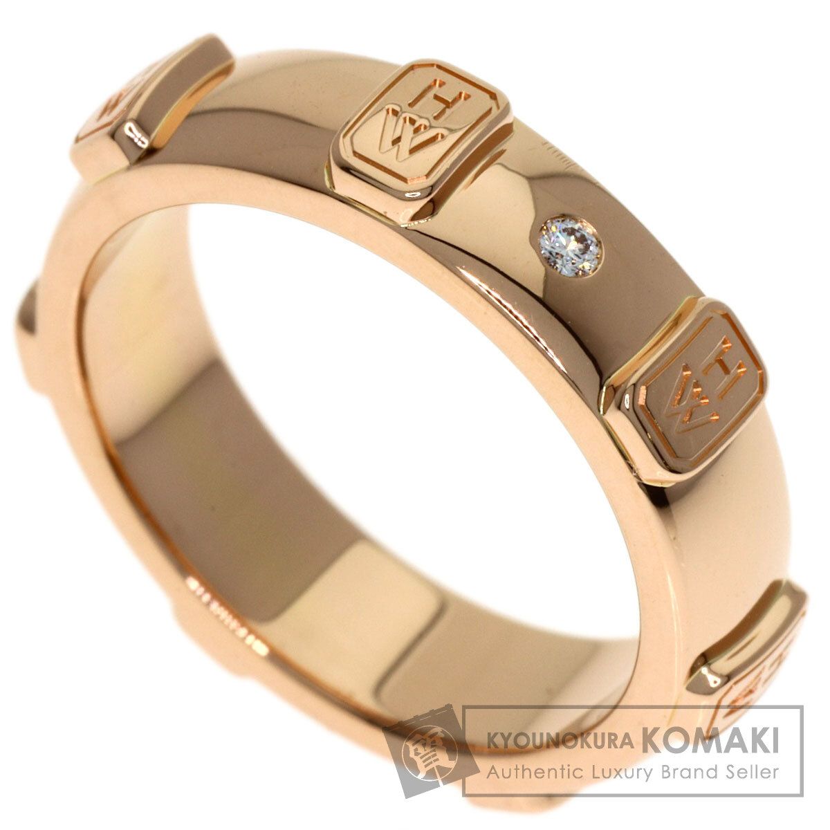 HARRY WINSTON ハリーウィンストン HW ロゴ ダイヤモンド リング・指輪 K18PG レディース [中古]