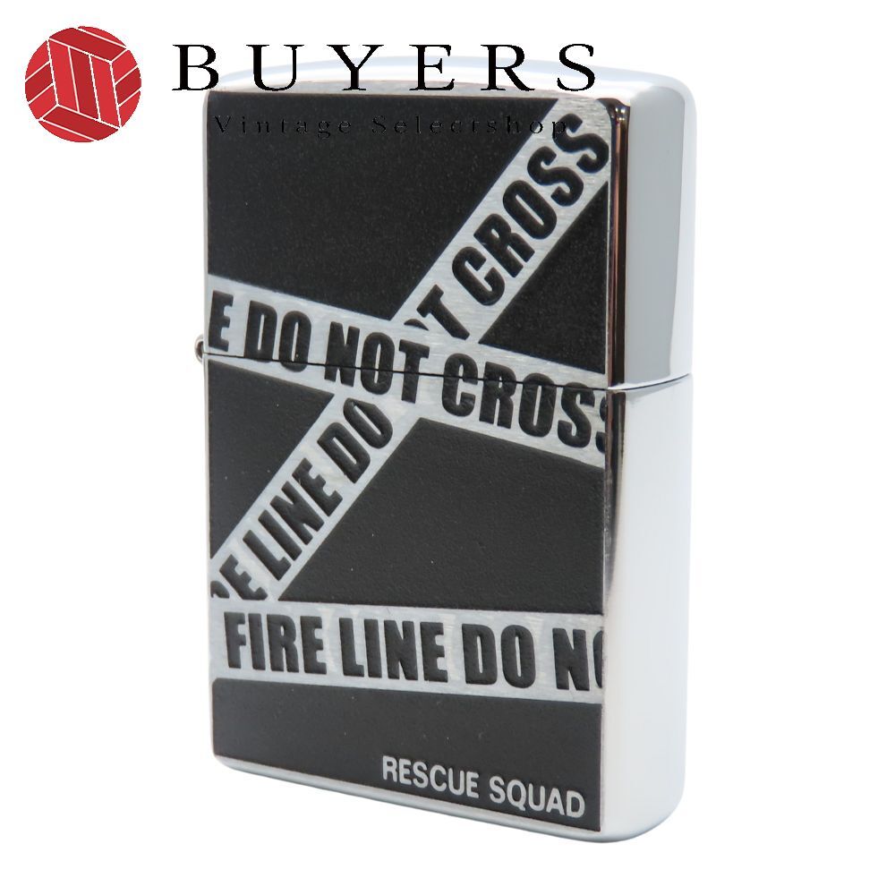 【中古】美品 ジッポ ライター レスキュースクアッド メタル シルバー ブラック 小物 喫煙具 メンズ 男性 ZIPPO