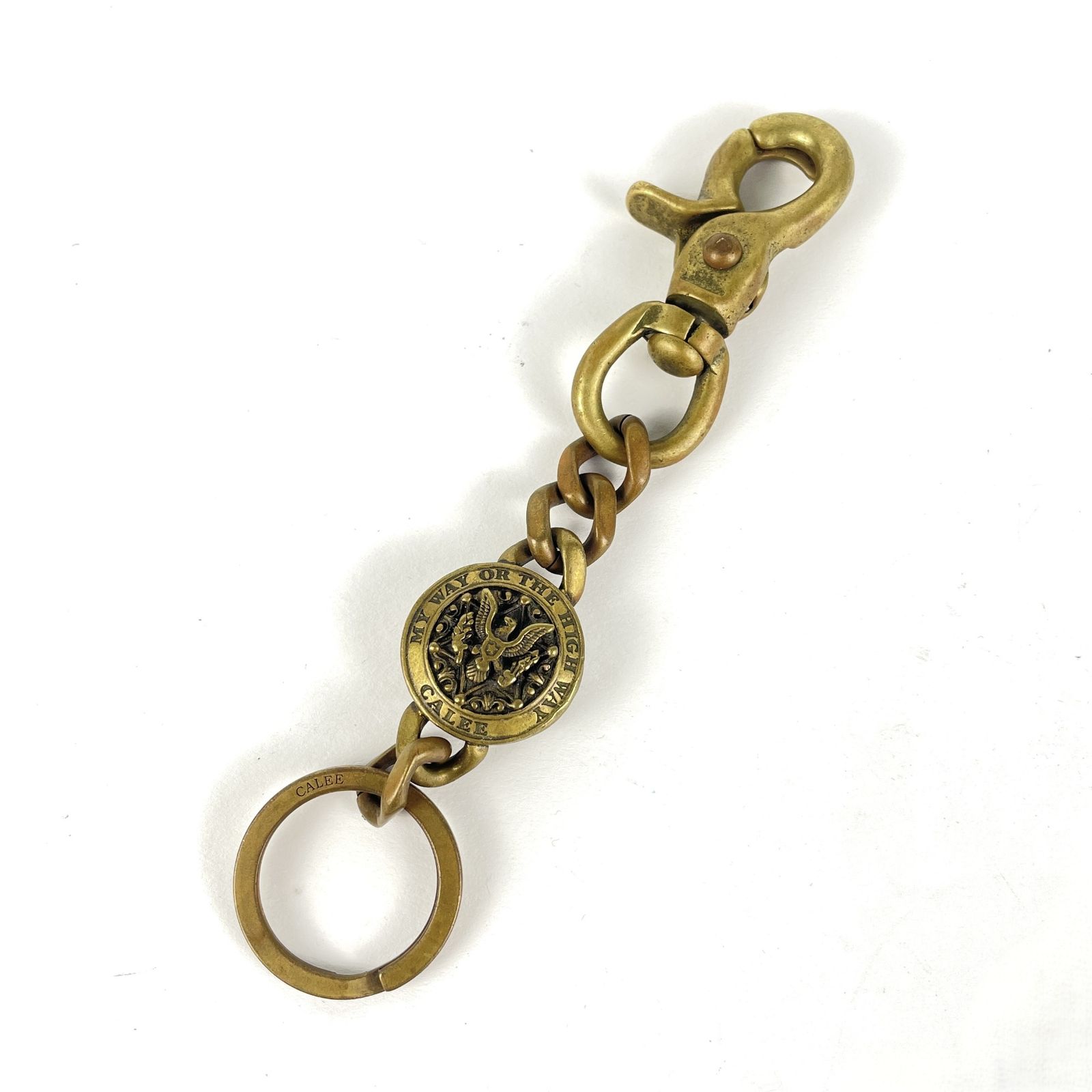 CALEE キャリー BRASS CONCHO KEY RING ブラス コンチョ キーリング