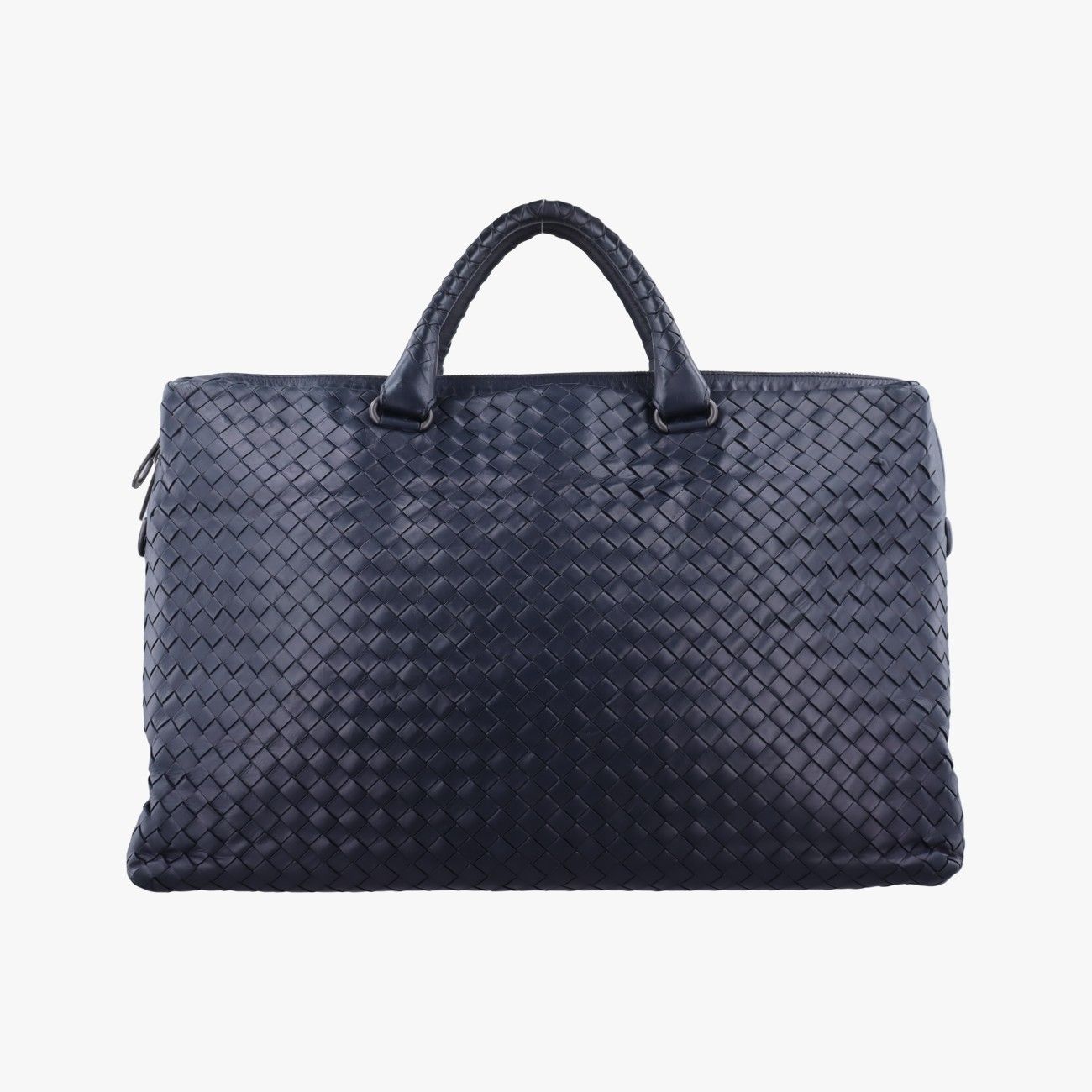 ボッテガヴェネタBottega Venetaイントレチャート ブリーフケース ネイビー ラムスキン B05100682R