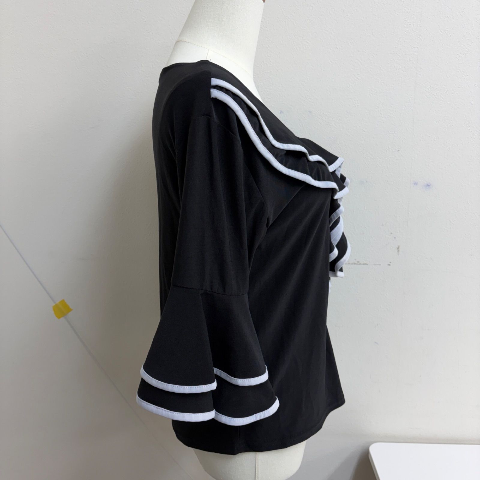 フラメンコ衣装 トップス 黒 ブラック シンプル フリル - メルカリ