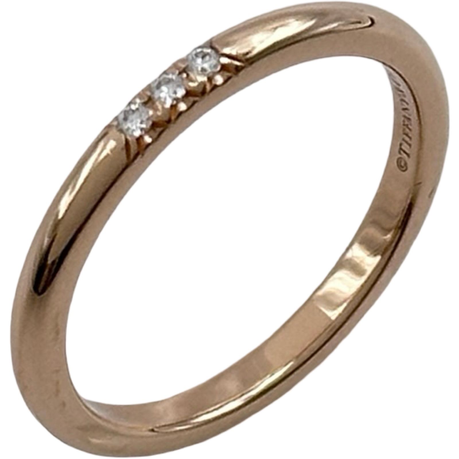 ティファニー TIFFANY＆CO フォーエバー バンドリング ピンクゴールド Au750 3Pダイヤモンド ジュエリー