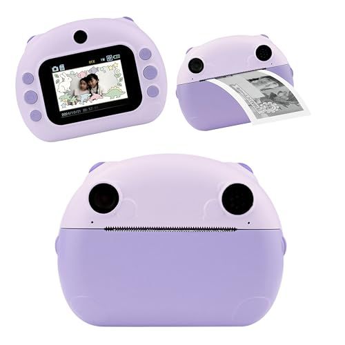 【公式】コクヨ プリントカメラ はろぷり キッズカメラ 子供 月額費不要 ハローファミリー 見守りおもちゃ 感熱ロール紙プリント 白黒インスタントカメラ 2.4インチ液晶 充電式 (パステルライラック)YZ a7f511de