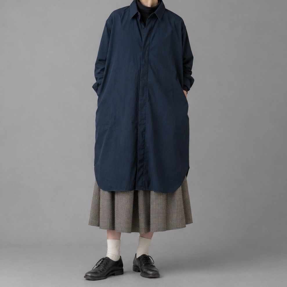 LE GLAZIC / cotton grandpa shirt - メルカリ