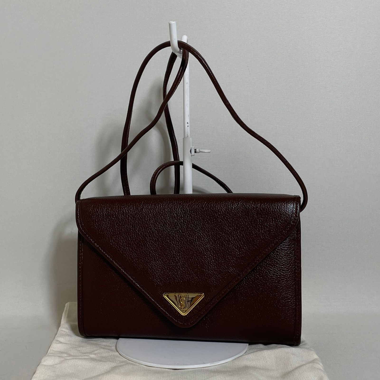 2605-263｜美品｜イヴサンローラン ショルダーバッグ レザー ブラウン