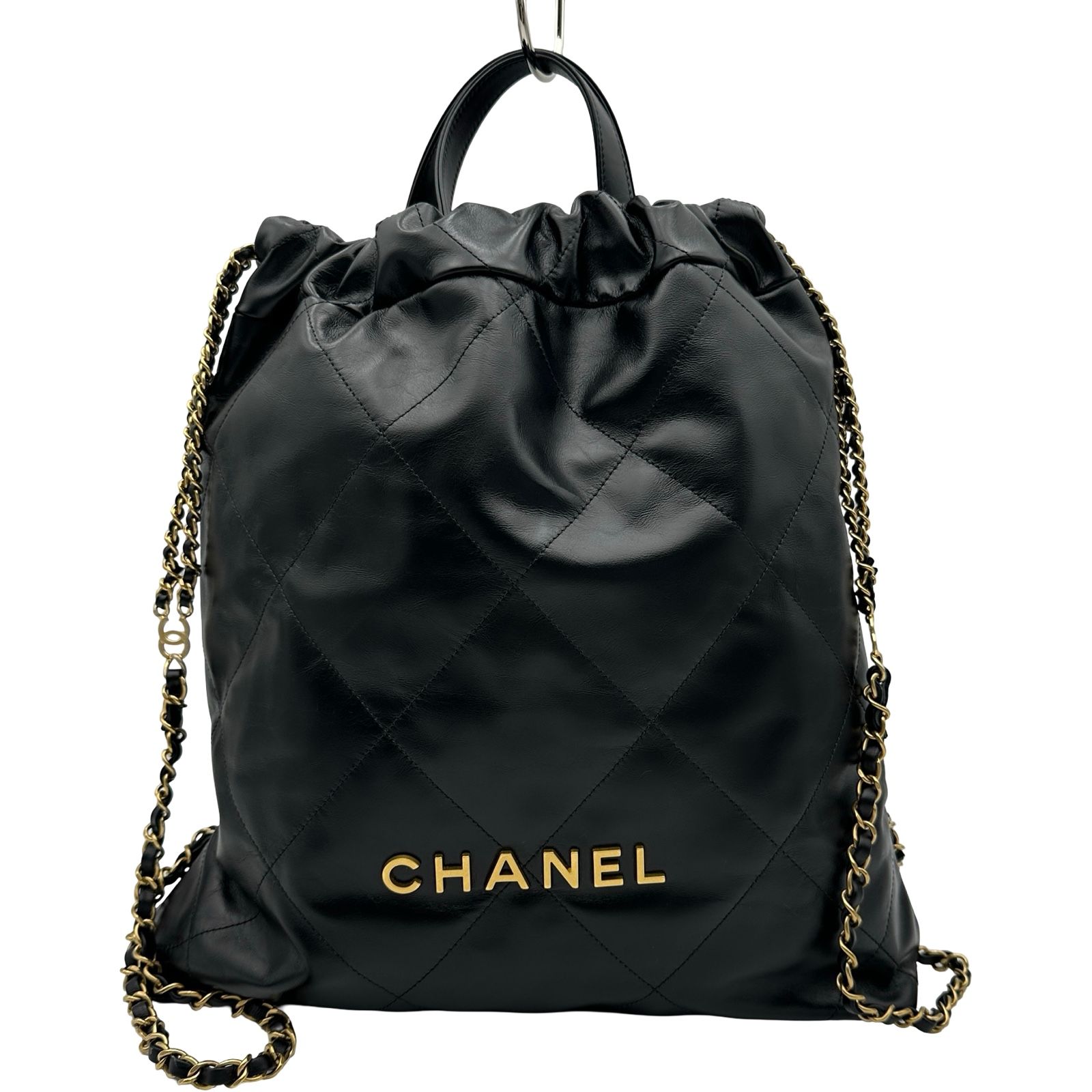 シャネル CHANEL CHANEL22 バックパック AS3313 ブラック ゴールド金具 シャイニーカーフ レディース リュック・デイパック