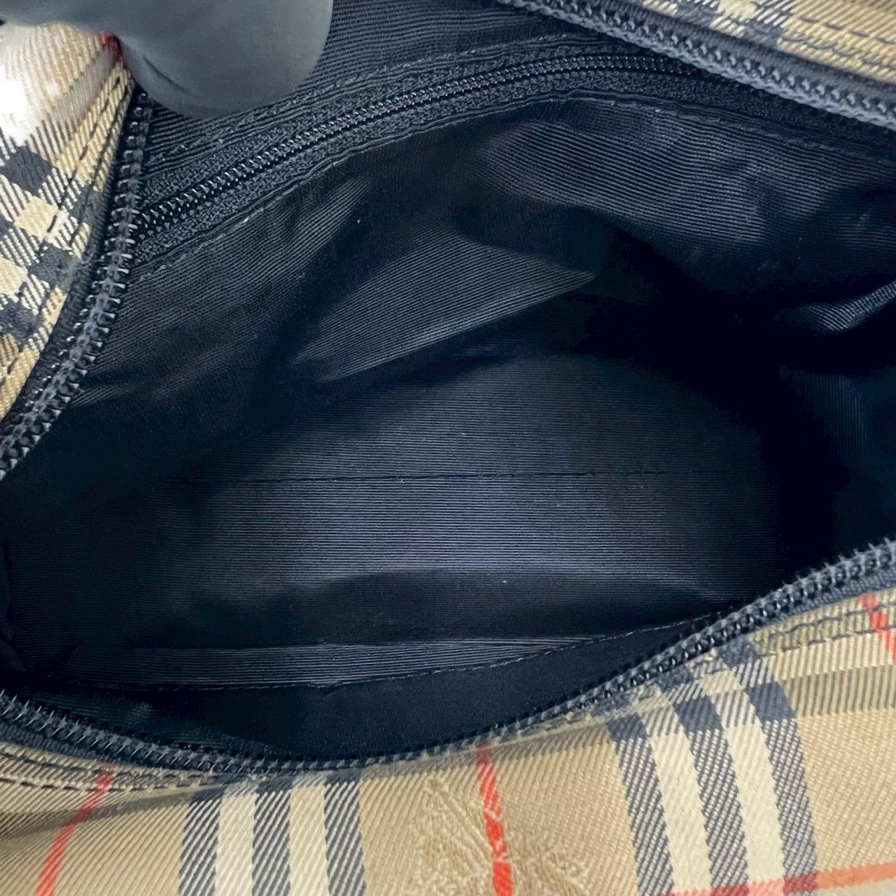 極 美品 BURBERRY バーバリー ノバチェック 柄 キャンバス レザー 本革