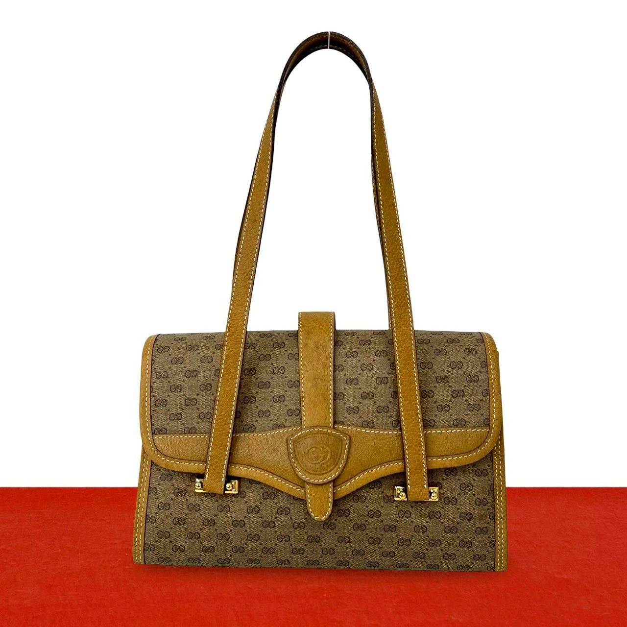 極 美品 GUCCI グッチ オールドグッチ ヴィンテージ マイクロ GG 柄
