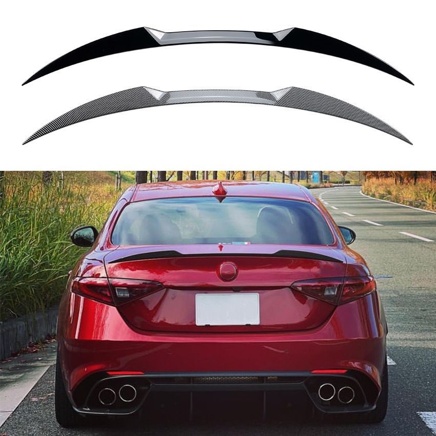 【送料無料】アルファロメオ ジュリア Alfa Romeo Giulia 2015+ 専用 ルーフスポイラー トップウィング ピアノブラック/カーボン調 2色選択可 エアロ効果 スポーティ 走行安定 ドレスアップ 簡単装着 ABS製 1セット