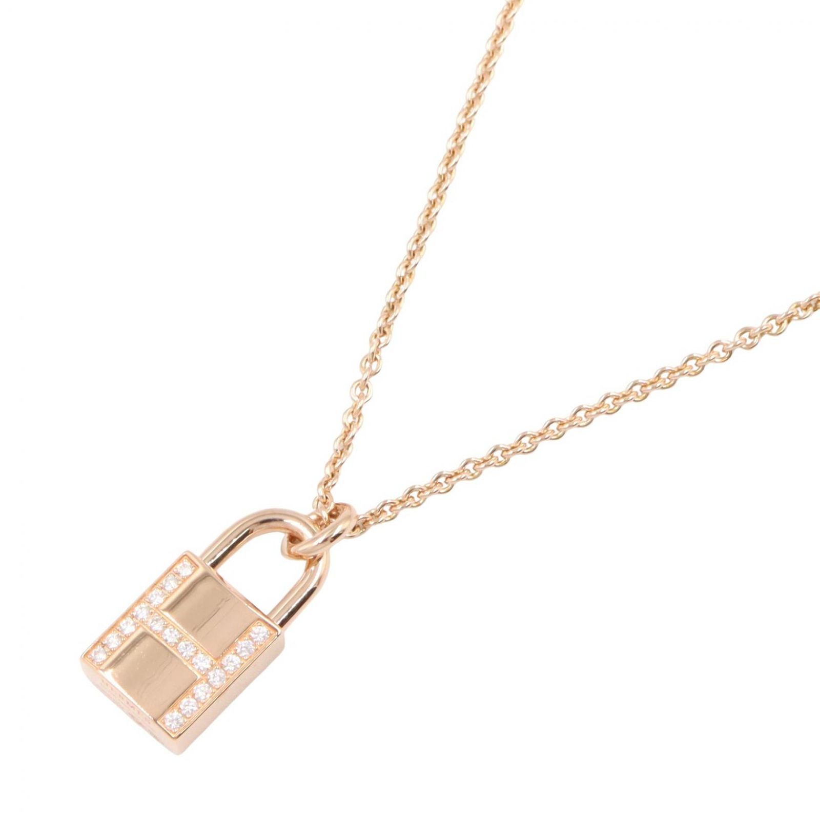 エルメス HERMES ネックレス アミュレット カデナ ダイヤ ネックレス H121332B 00 首回り37.5/39.5㎝ K18PG（ピンクゴールド） ダイヤモンド アミュレット カデナ ダイヤ ネックレス