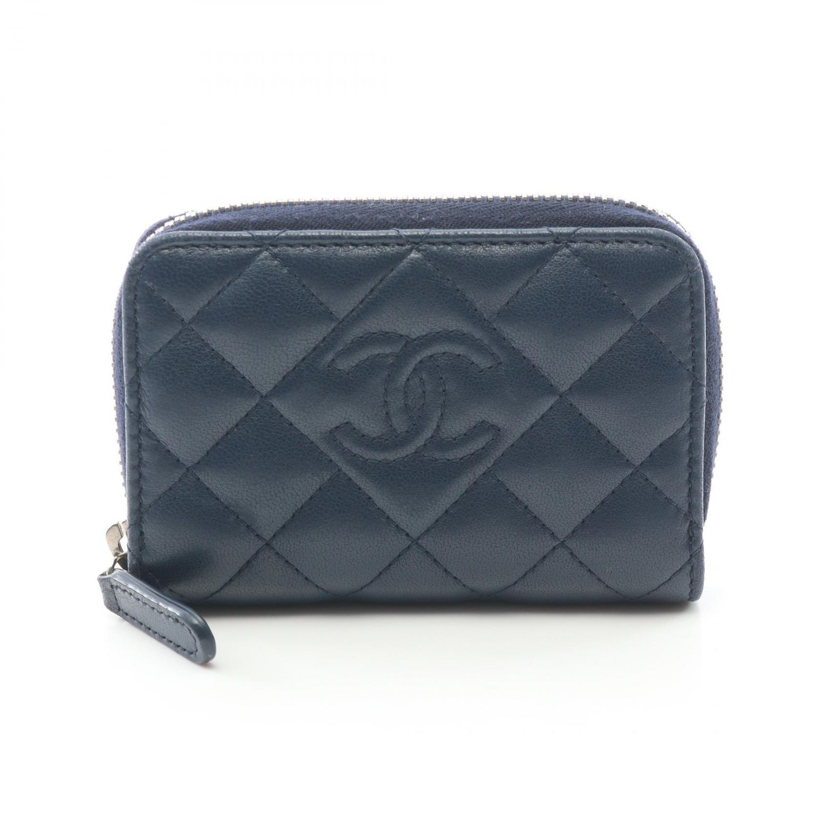 シャネル CHANEL コインケース マトラッセ コインケース ネイビー ラムスキン（羊革） マトラッセ コインケース レディース Used B