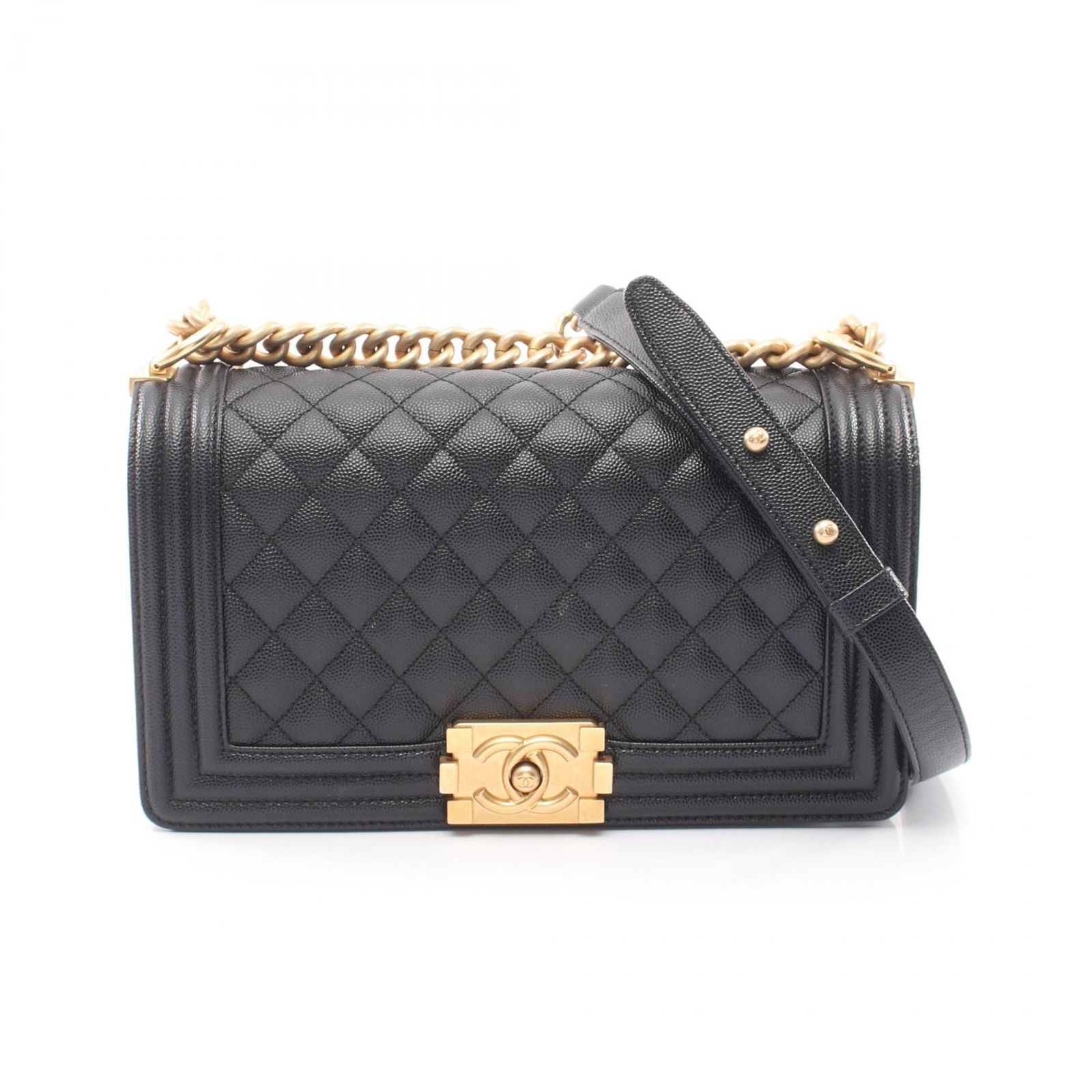 シャネル CHANEL ショルダーバッグ ボーイシャネル A67086 ブラック カーフ（牛革） ボーイシャネル チェーンショルダー レディース Used A