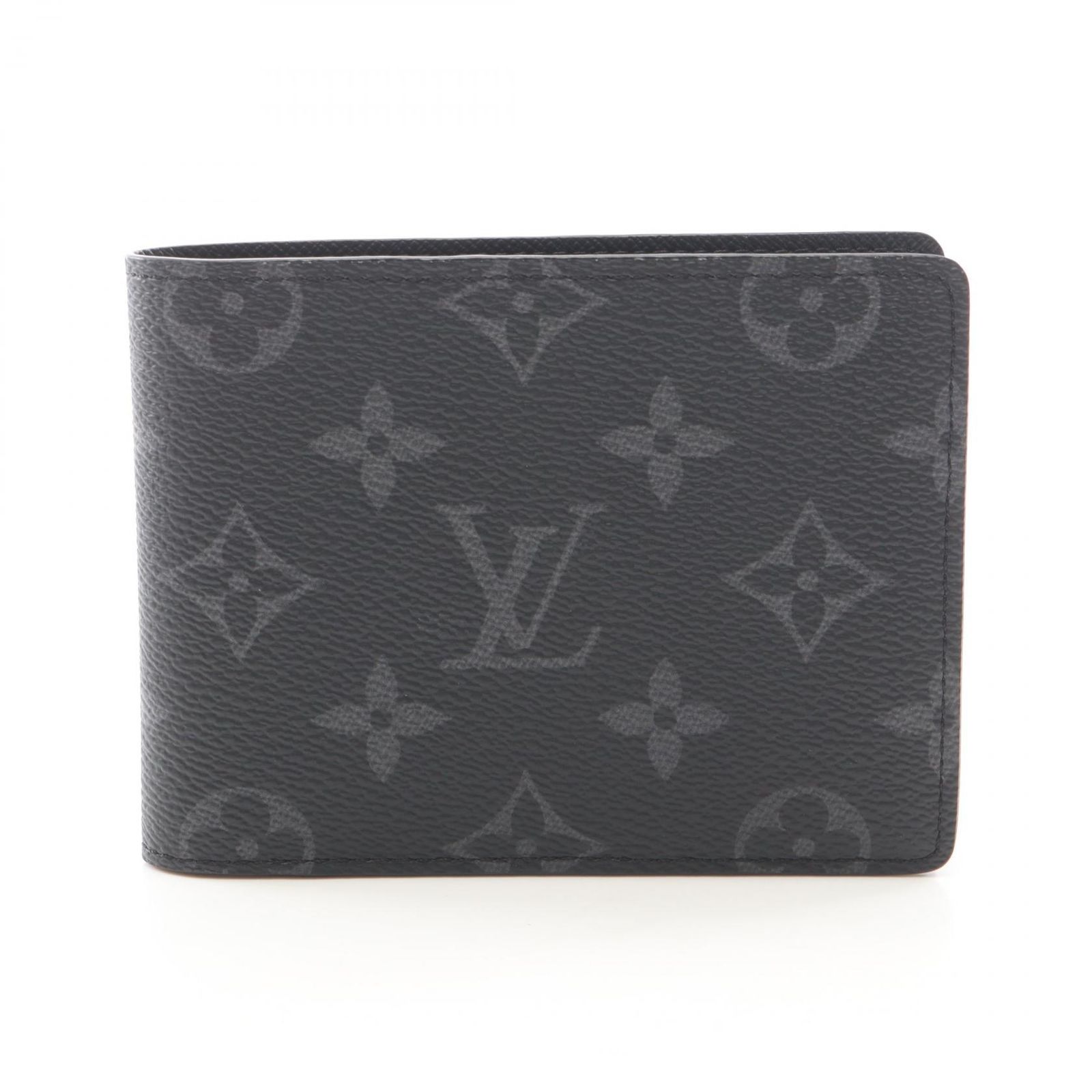 ルイ・ヴィトン LOUIS VUITTON 二つ折り財布 ポルトフォイユ ミュルティプル モノグラム エクリプス M61695 レザー PVCコーティングキャンバス ポルトフォイユ・ミュルティプル