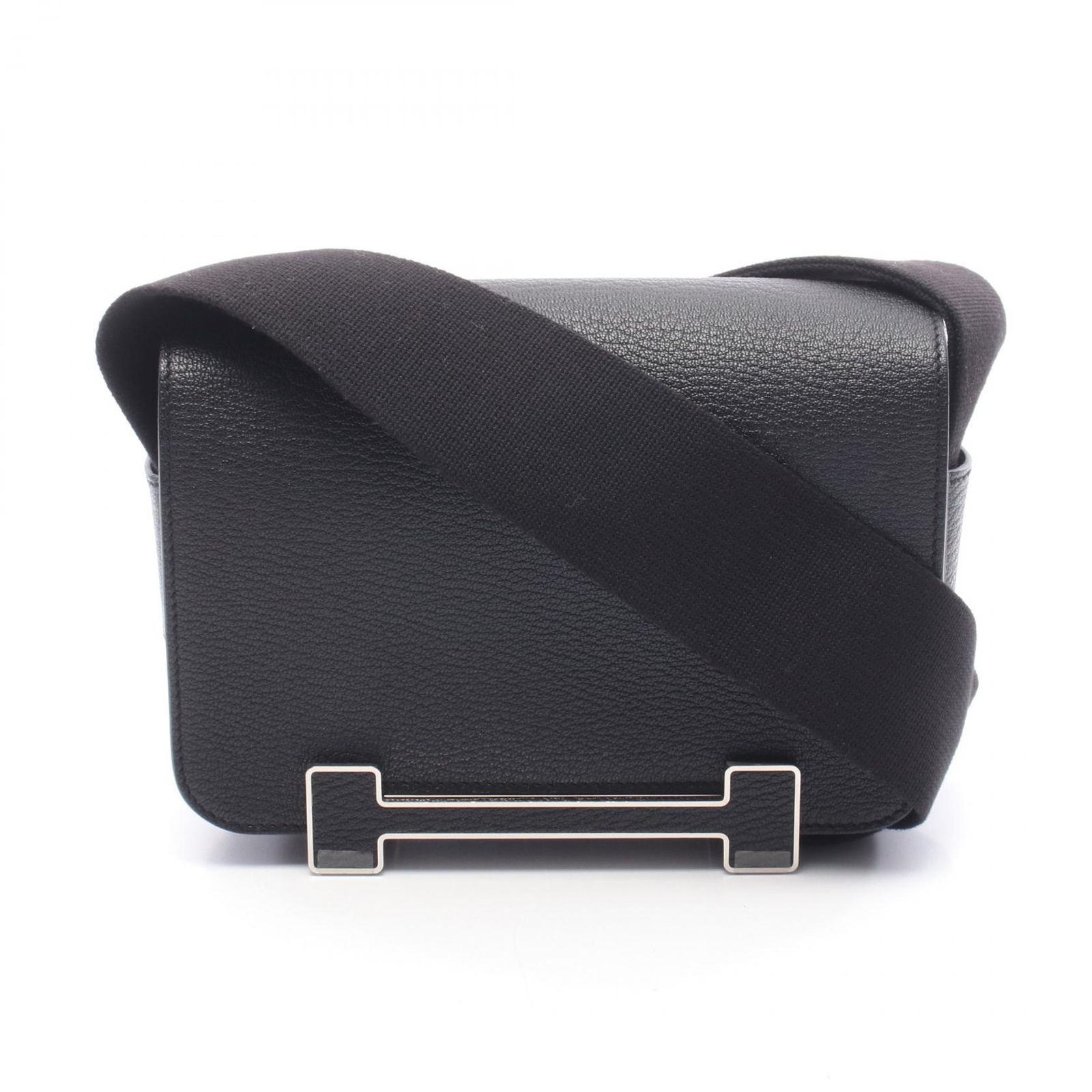 エルメス HERMES ショルダーバッグ ゲタ ブラック レザー ゲタ ブラック レディース Used A