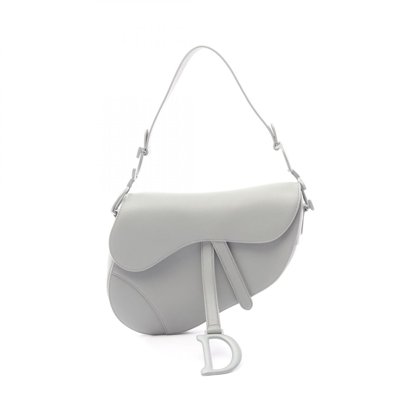ディオール Dior ハンドバッグ サドルバッグ ブルーグレー レザー サドルバッグ レディース Used A