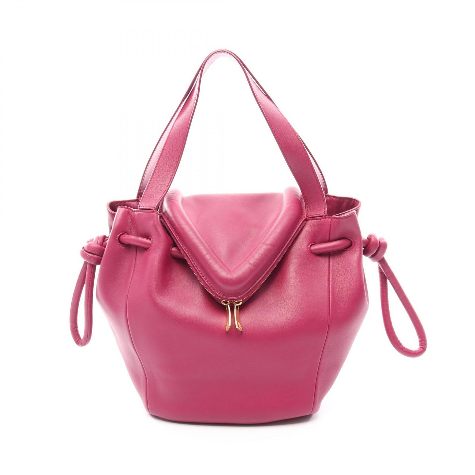 ボッテガヴェネタ BOTTEGA VENETA ハンドバッグ ピーク パープル レザー ビーク ハンドバッグ レディース Used A
