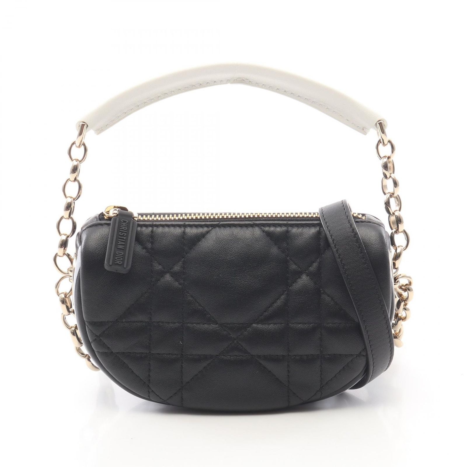ディオール Dior ショルダーバッグ DIOR VIBE MICRO BAG ヴァイブ マイクロ 2WAY S7200ONOA ブラック レザー DIOR VIBE マイクロ ホーボーバッグ レディース Used A