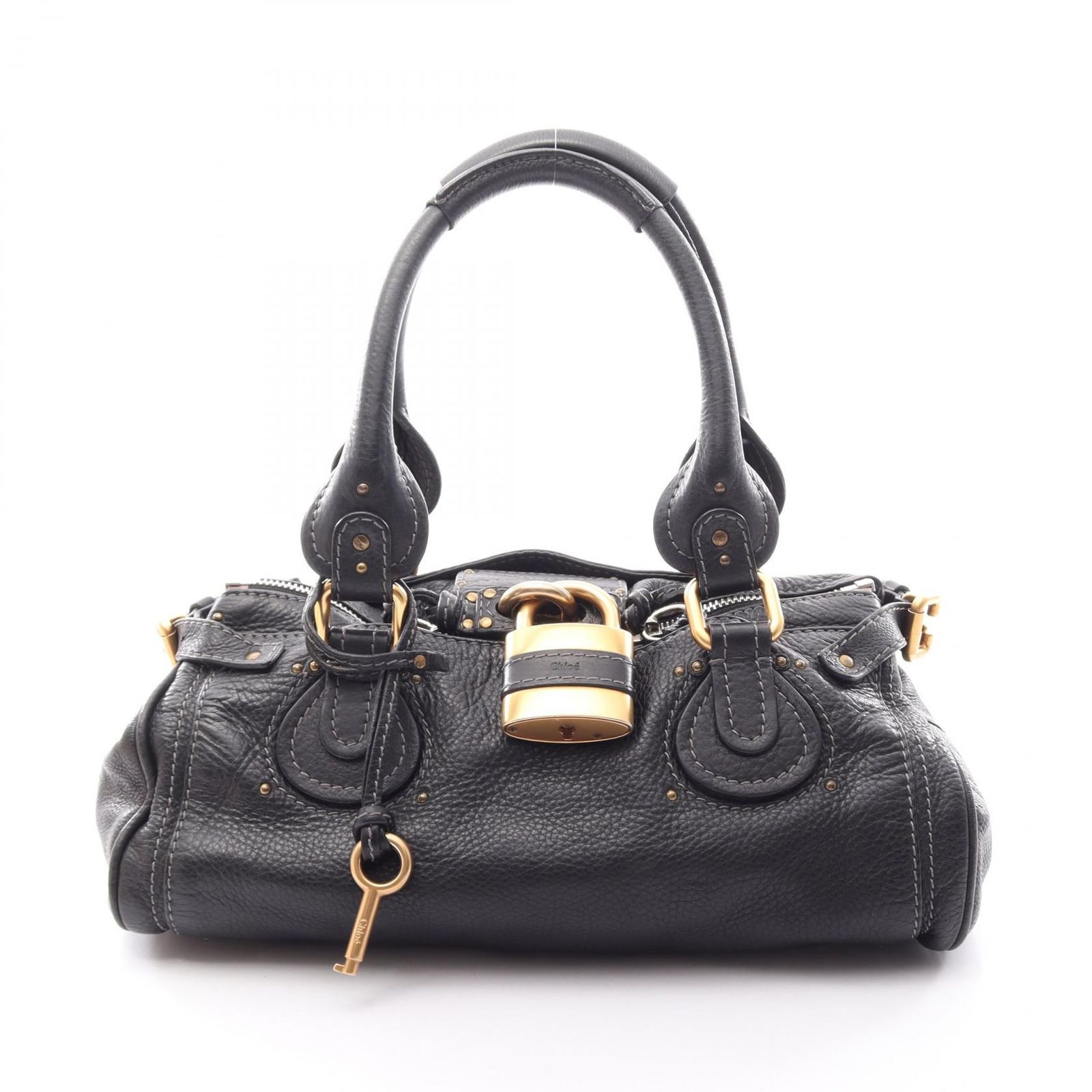 クロエ Chloe ハンドバッグ パディントン ブラック レザー パティントン ミディアム レディース Used B