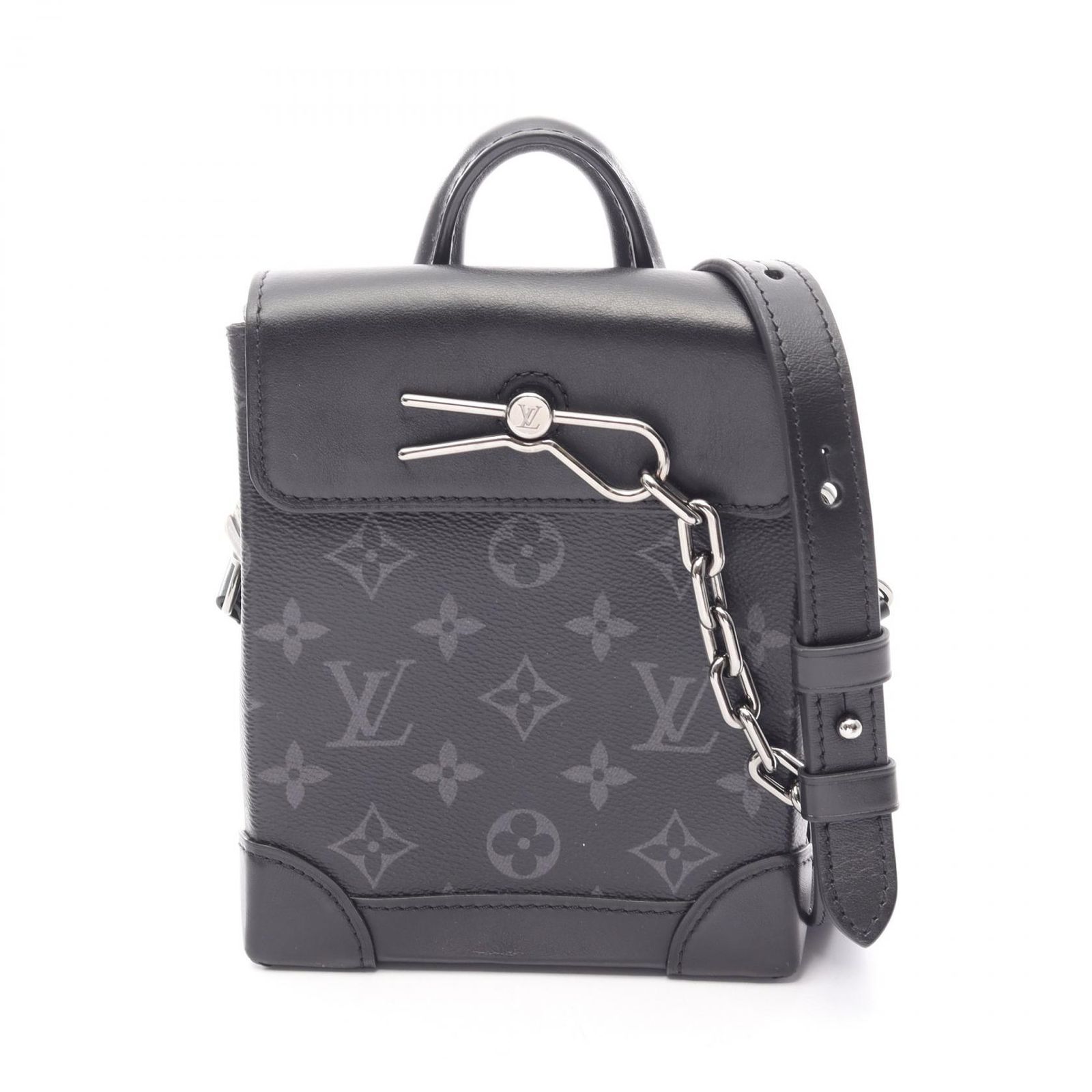ルイ・ヴィトン LOUIS VUITTON ショルダーバッグ ナノ スチーマー モノグラムエクリプス 2WAY M82774 PVCコーティングキャンバス レザー ナノ・スチーマー メンズ